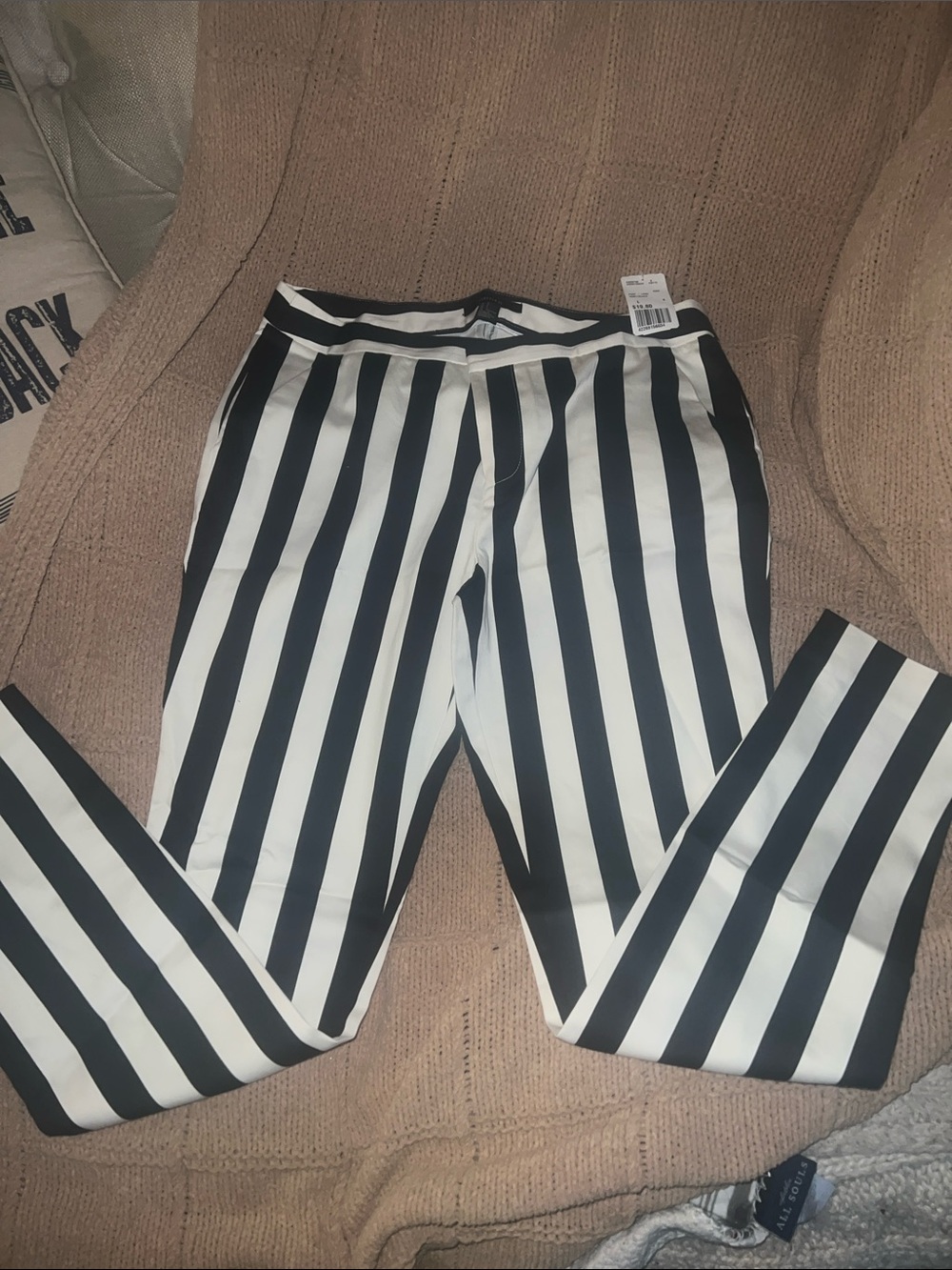 Forever 21 Black and White Striped Trousers